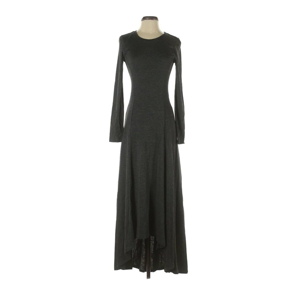 michael kors charcoal long sleeve sweater maxi dress